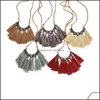Pendanthalsband Vintage Cotton Line Ear Tassel Pendant Necklace Female Fashion Charm Jewelry Drop Delivery 2021 Necklac DHSeller2010 DHPUI