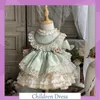 Fille Robes Enfants Robe Couleur Assortie Dentelle Bowknot Sans Manches Couches Moelleux Jupe Bébé Printemps Été Lolita Style Princesse