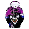 Sweat à capuche pour hommes, crâne coloré Clown, impression 3D, mode Couple décontracté, rue Hip Hop, haute grande taille, S-5XL