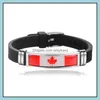 Other Bracelets National Flag Bracelets Spain Germany England Australia Brazil Sile Bracelet Wristband Men Fitness Sporty Je Sexyhanz Dhq0M