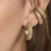 Серьги обручи европейские и американские личностные ушные клип C-образные Diamond сплавные сплавные шпильки модные серьги украшения