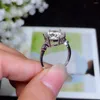 Cluster Rings 5CT Moisanite Ring 925 Silver Fashion Design Intense Fire Diamond High Hardness