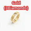 Fashion Hot Selling Band -ringen met diamanten en zonder diamanten in drie kleuren