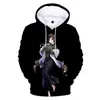 Herr hoodies mode klassiska vtuber shirayuki tomoe 3d tryck pojkar/flickor faller sportkläder kvinnor/män huven kawaii barn tröjor