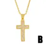 Colliers de bijoux pendentifs croix o Collier de chaîne zircone bijoux cube cristal CZ charme de mode ETU24