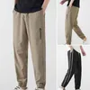 Pantalons pour hommes sport élégant à lacets taille moyenne bas hommes pantalon ample pour la fête