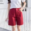 شورتات نسائية نساء الصيف مستقيم BF Safari-style الصلب All-Match Lourd-Lene-Street Wear Wear Size Size Womens Shorts Short