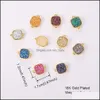 Charms 10Pcs Square Druzy Resin Links Connector Stone Pendants Charm Bling Jewelry Connectors For Necklace Bracelet Jewellry Lulubaby Dh7Kc