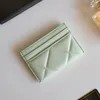 Kvinnokorthållare äkta lädermynt handväska rhombus plånbok mjuk lammskinn lyxdesigner klassisk fårskinn kreditkortsäck kort
