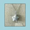 Hanger kettingen Starfsh Lava Rock kraal vulkaan ketting aromatherapie etherische olie diffuser kettingen zwarte hanger roestvrij staal Dhjvh