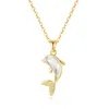 Pendant Necklaces Fashion Versatile Mori Eries Zircon Dolphin Necklace Female Niche Design Light Luxury Copper