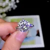 حلقات الكتلة 5CT Moisanite Ring 925 Silver Fashion Design Fire Diamond High Hardness