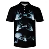 Mannen Polo LCFA Plus Size Schedel Bloem Cool 3D Shirts Heren X-ray Botten Gedrukt Shirt Mannen Kleding Zomer homme Hip Hop Streetwear