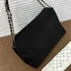 CC Bag Shopping s 22ss Höst/vinter Dam Vintage Svart Klassisk Nubuck Kalvskinn Quiltad Pläd Silver Metall Hårdvara Kedja Crossbody L