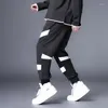 남자 바지 헐렁한 남자 힙합 스트리트웨어 팬츠 흰색 줄무늬 스웨트 스웨트 팬츠 남자 조깅 대형 패션 바지 큰 크기 7xl
