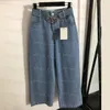 Jeans pour femmes vintage pantalons denim bleu large de la jambe de la mode