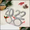 Decorazione per feste Glitter Decorazione per occhiali di Natale 2022 Cornice per vacanze in vetro Decorazioni per la casa di Natale Regali Consegna a goccia 2021 Giardino Dhnr7