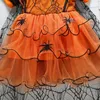 Moda Kids Girl's Dresses Witch Lace Princess Dress Dress Halloween Pumpkin Fantas Dress Spider Spider Galze Roupfits 20220905 E3