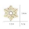 Brooches Blucome Luxury CZ Cubic Zirconia Snowflake Brooch Winter Holiday Christmas Statement Pin For Women