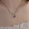 Подвесные ожерелья милая девушка любовь колье женского уникального дизайна в форме сердца в форме сердца Циркона Корейская модная хипстерская кофера
