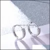 Hoop Huggie Designer Zircon Gold Sier Earring Double Row Cubic Zirconia Hie Hoop Brosk￶rh￤ngen f￶r kvinnor Simple Bohe Mjfashion DHPGS