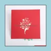 Greeting Cards Greeting Cards 3D Stereoscopic Card Rose Christmas Wedding Invitation Hansel Valentines Day Thanksgiving Drop Delivery Dhnhu