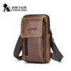 Laoshizi Brand Men Highine Leather Weist Pack Bag Mini Phone Pockets Case Coin Pres