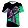 メンズTシャツランブーサマー3DトレンドキャラクタープリントTシャツ快適なルーズショートスリーブカジュアルオールマッチトップス
