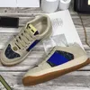 Kvalitet Toppdesigner skor casual skor mode retro smutsiga sko klassiska par skor läder sneakers mäns kvinnors sneaker storlek 35-44