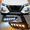 2 pièces voiture LED feux diurnes pour Nissan Sentra Sylphy 2019 2020 2021 2022 DRL antibrouillard couvercle avec clignotant jaune