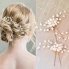 Cabeças de cabeças de ninhadas de cristal de noiva Gold Silver Rose Hair Pins Mulheres CLIP DE CASAMENTO DE CASAMENTO 3PCS