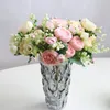 가짜 꽃 녹지 1 5 아름다운 인공 모란 장미 실크 플라워 홈 정원 파티 웨딩 장식 가짜 꽃 J220906