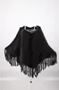 Schals Lady Real Nerz Pelz Pullover Cape Mantel Winter Warme Party Ponchos mit Quaste