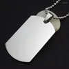 Pendentif Colliers 10 pcs/lot hommes militaires armée mat argent couleur effet miroir en acier inoxydable blanc étiquette de chien collier chaîne de charme 60 cm