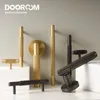 Door Locks oom Brass Lock Set Modern Grey Interior Bedroom Bathroom Double Wood Lever Dummy Handle Knob linear 220906