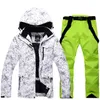스키 슈트는 따뜻한 스키복 남녀 겨울 방풍 방수 장갑 스노우 보드 딩 재킷 바지 세트 남성 플러스 크기 3xl 220906