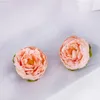 Faux blommor grönare 5st DIY Craft Artificial Silk Peony Flower Heads stora rosa röda lila falska blommor blandar bröllop bakgrund vägg dekoration j220906