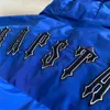 Мужская Trapstar Down Jacket Blue Irongate Jacket Съемный вышитый вышитый вышитый хлопковой тепловой