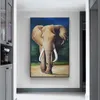 キャンバス上のアフリアン象野生動物油スカンジナビアのポスターとプリントクアドロスウォールアート写真リビングルームの写真