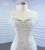 Mermaid wedding dress Lace Off Shoulder With Detachable Train SM66945