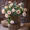 Faux Floral Greenery 1 Piece Of 63Cm Rose Pink Silk Peony Artificial Flower Bouquet Valentine's Day Gift Diy Home Wedding Decoration Fake Flower J220906