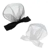 Шляпа шляпа в завесу галстук для волос на волос на чае -вечеринку свадебное лицо с головой черной / белая сетчатая бабочка