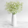 Faux Floral Verdure 5 Branche En Plastique Fleurs Artificielles Bouquet Blanc Gypsophile DIY Mariage Maison Balcon Décoration Extérieure Babysbreath Faux Fleur J220906