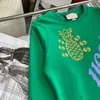 Designer top version Hoodie pure hand GU 2022 autumn and winter new pineapple logo green men's and women's same sweater