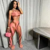 2022 Diseñador Mujer Sexy Sheer Yoga Pantalones Chándales Ahueca hacia fuera Perspectiva Malla Empalme Chaleco Cintura alta Casual Conjunto de pantalones de dos piezas