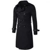 Hommes Trench Coats 2022 Automne Europe Et États-Unis Long Slim Double Breasted Coupe-Vent Manteau Hommes Personnalité Européenne De La Mode Hommes