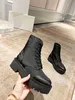 Designer Autumn Winter Boots Brand Fashion Women Boot Black Multi-Style Thick Sole Ankle Buckle Lace-Up Flats slip-on Street All-Match läderskor