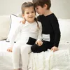 Famille correspondant tenues garçons et filles été pyjamas ensemble doux élastique côtelé maison vêtements enfants tenues 220905