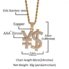 Pendentif Colliers YS Argent Symbole Lettre Collier Tout Glacé Cubique Zircon Chaîne Or Argent Couleur Hommes Hip Hop Bijoux