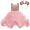 Girl Dobs Mini Mouse Girls Dress 1 à 7 ans Fête d'anniversaire pour enfants pour Halloween Carnival Polka-Dot Chidlren Princess Up